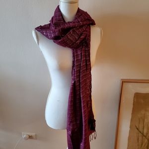 Purple Silver Striped Scarf
